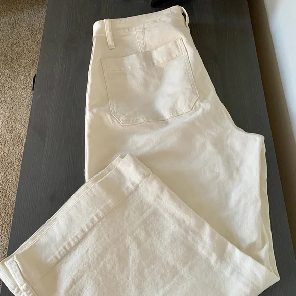 Madewell Emmett Wide Leg Crop Pants Women's White Size 31 - see last photo - Picture 4 of 6